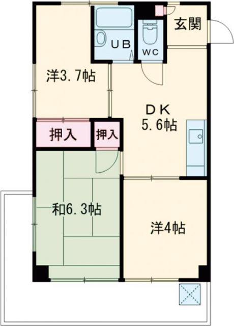 第5菊屋ビル(3DK/3階)の間取り写真