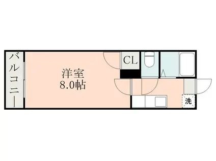 ロゼーヌ脇田(1K/4階)の間取り写真