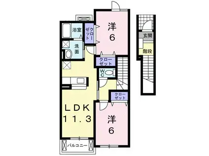 MAMAISONA(2LDK/2階)の間取り写真