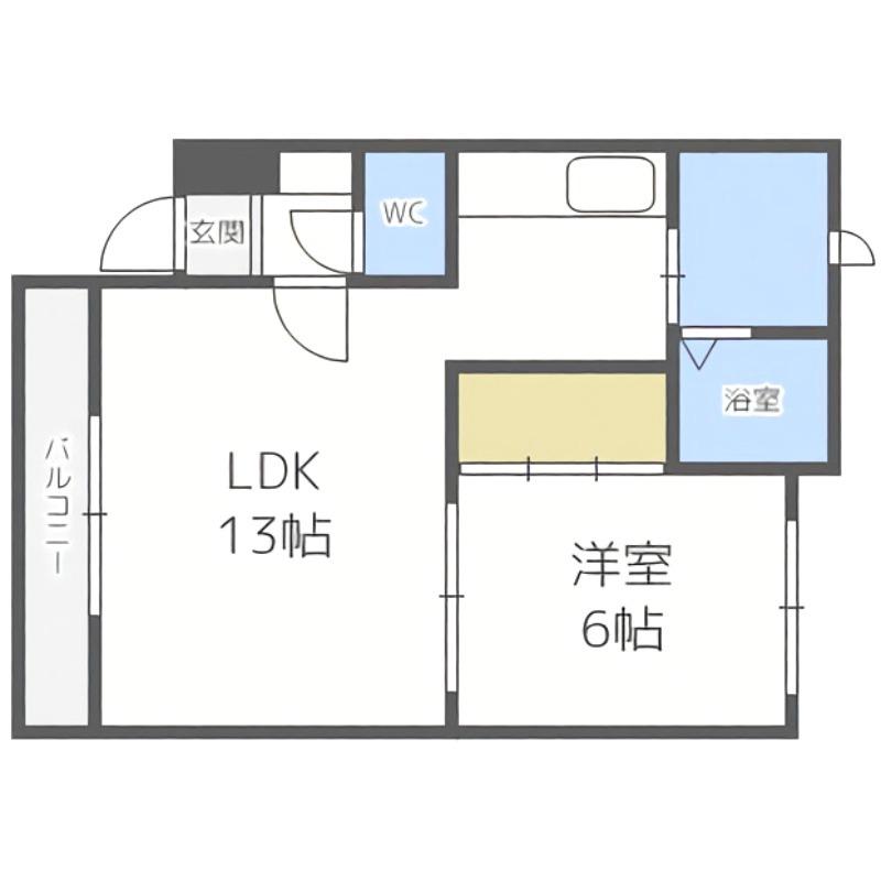 コンフォート南24条(1LDK/2階)の間取り写真