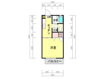 パイングローブ(1K/1階)の間取り写真