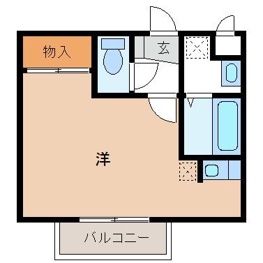シンシア21NM(1K/2階)の間取り写真