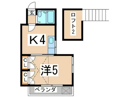 BELLAVISTA三春(1K/2階)の間取り写真