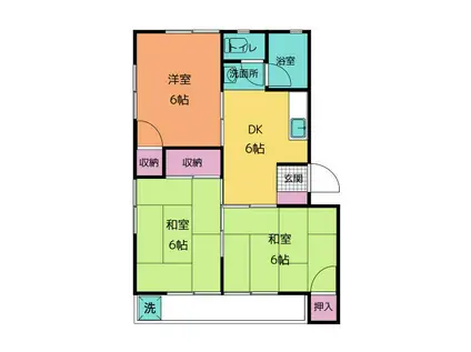 ニュー沢田(3DK/2階)の間取り写真