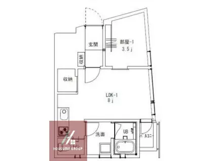 W・G FUKUSHIMA(1LDK/1階)の間取り写真