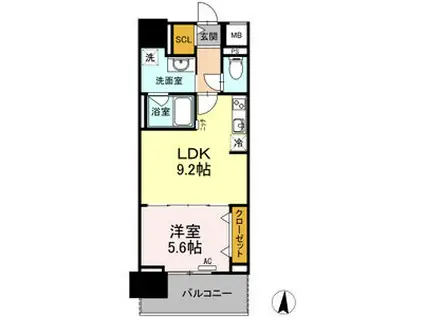 CASA94(1LDK/10階)の間取り写真