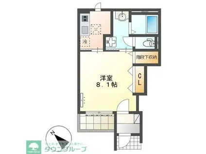 リュミエールLUMIERE(1K/1階)の間取り写真