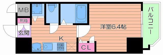 プレサンス心斎橋ラヴィ(1K/7階)の間取り写真