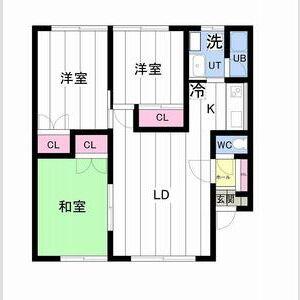 メゾン白はと(3LDK/2階)の間取り写真