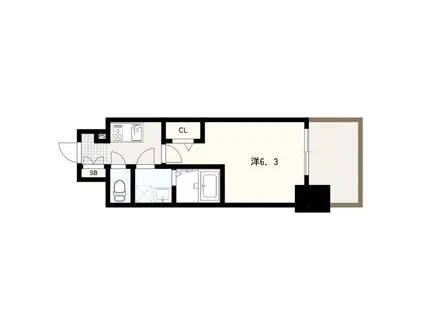 フォーリアライズ大阪ミッテ(1K/12階)の間取り写真