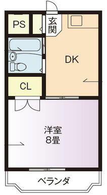 サンステージ八万(1DK/2階)の間取り写真