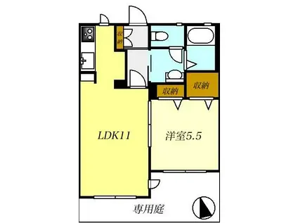 SHAMAISON モントレー(1LDK/1階)の間取り写真