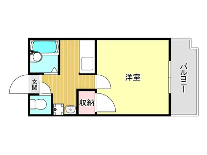 ウイング郡元(1K/1階)の間取り写真