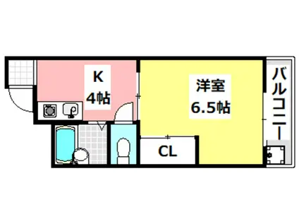 パレス花水木(1K/3階)の間取り写真