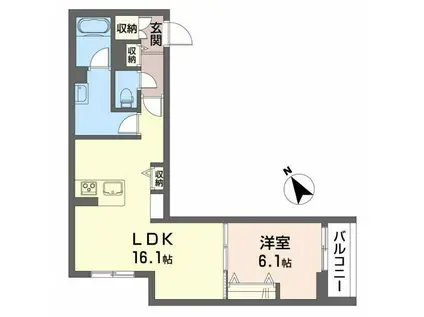 シャーメゾン 桜町(1LDK/1階)の間取り写真