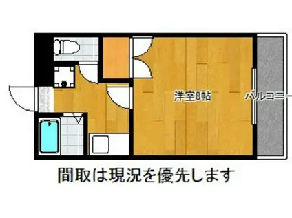 シバタビルディング(1K/3階)の間取り写真