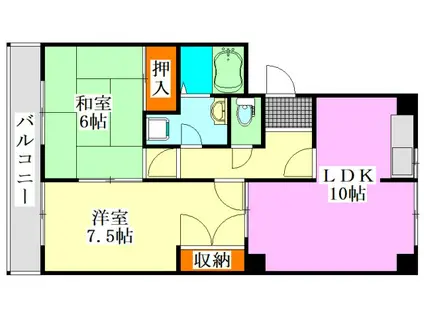 メゾンコスモ(2LDK/2階)の間取り写真