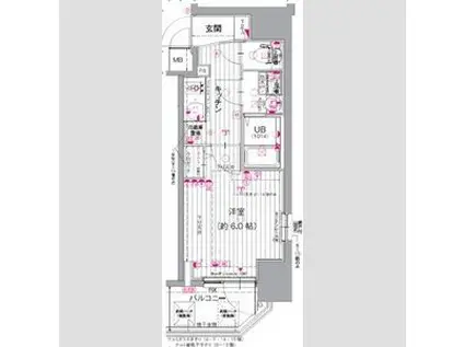 エスリードザ・グラン天六(1K/2階)の間取り写真