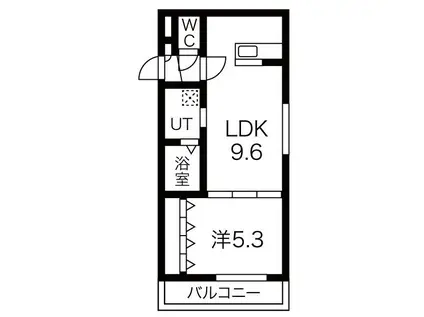 エヴァンスコート南円山(1LDK/2階)の間取り写真