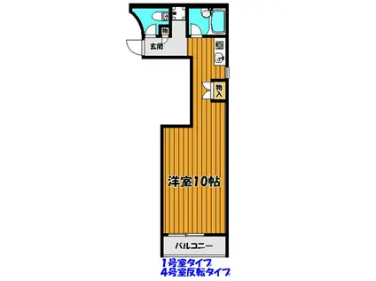 MフラッツI(ワンルーム/4階)の間取り写真