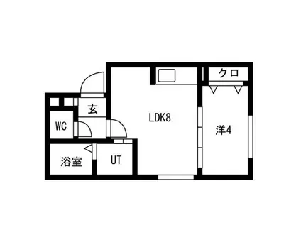 ラフィーネ発寒南(1LDK/3階)の間取り写真