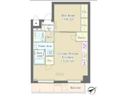 MAISON DE TAKAYA メゾンドタカヤ(1LDK/2階)の間取り写真