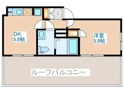 三田東中野コーポ(1DK/3階)の間取り写真