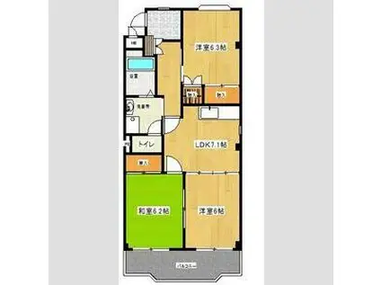 フォーシーズンA(3DK/3階)の間取り写真