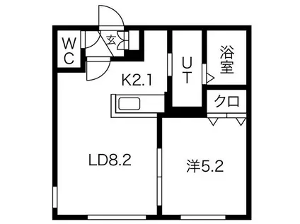 ルーク南8条(1LDK/5階)の間取り写真