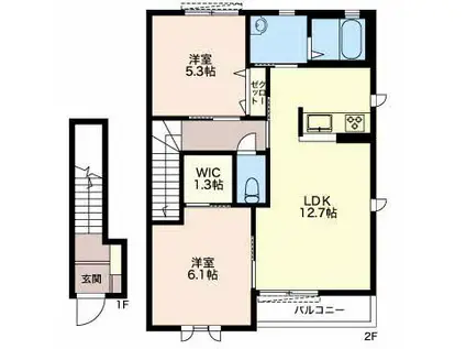 IMAGE B棟(2LDK/2階)の間取り写真