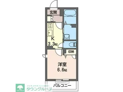 レフィシア武蔵小山(1K/1階)の間取り写真