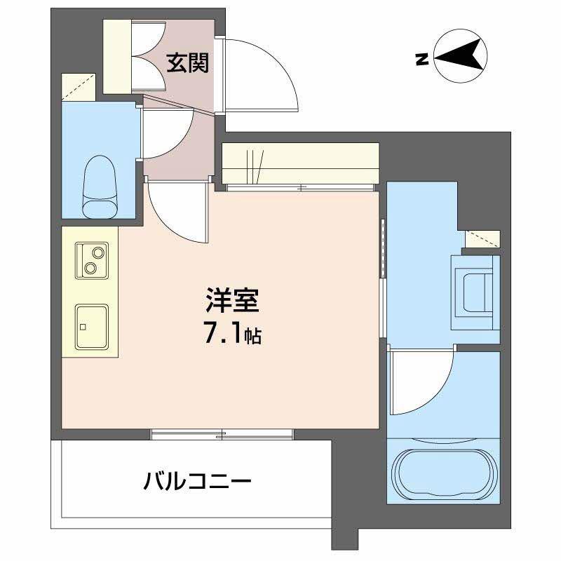ヴィレッタ鉄砲町(ワンルーム/3階)の間取り写真
