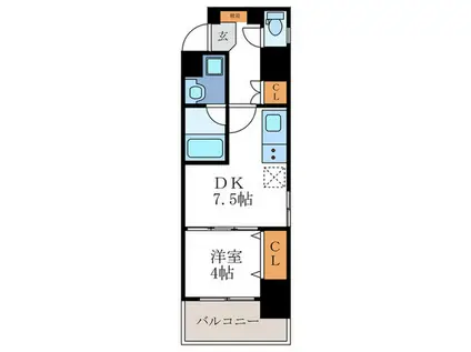 ベラジオ雅び京都円町駅前(1DK/5階)の間取り写真