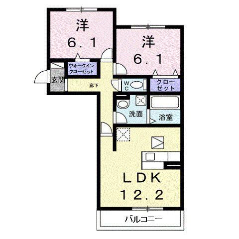 JR山陽本線 大門駅(広島) 徒歩8分 3階建 築8年(2LDK/1階)の間取り写真