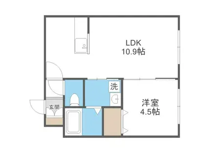 HARVEST HASSAMU(1LDK/3階)の間取り写真
