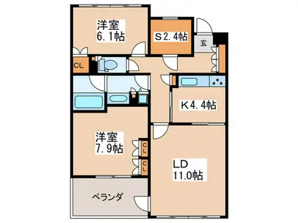 パーク・コート杉並宮前(2SLDK/3階)の間取り写真