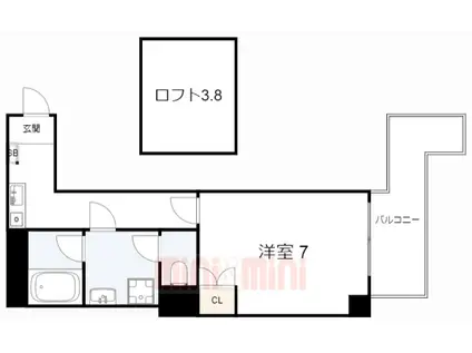 BADGE新長田(1K/3階)の間取り写真