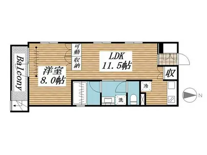 パークサイド西落合(1LDK/1階)の間取り写真