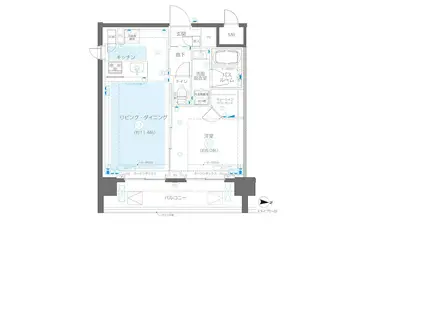 ZOOM錦糸町ノース(1LDK/2階)の間取り写真