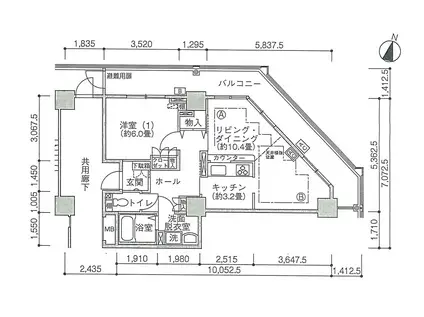 Jタワー西大井イーストタワー(1LDK/19階)の間取り写真