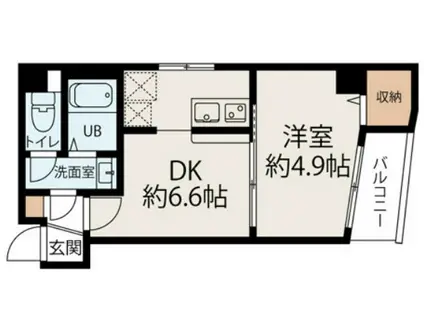 PRECIO日本提(1DK/5階)の間取り写真