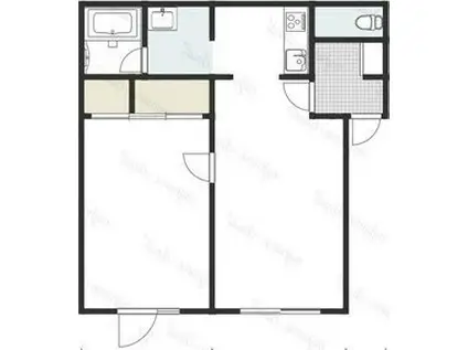 ボルジュノ(1SLDK/3階)の間取り写真