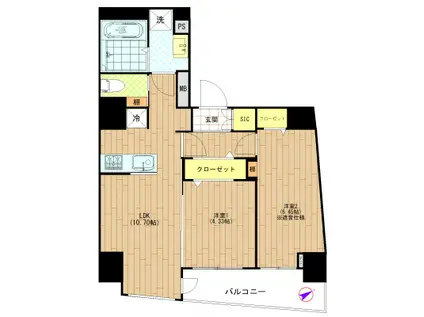 プレシャス赤羽岩淵(2LDK/6階)の間取り写真