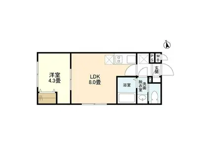 ウェルスクエアイズム西小山(1LDK/3階)の間取り写真