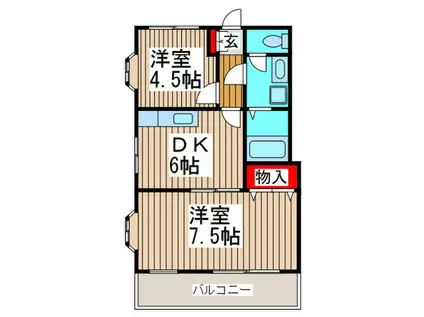 トーテム(2DK/2階)の間取り写真