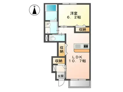 ラ・ファミーユ(1LDK/1階)の間取り写真