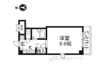 ラ・タミデンス(1K/4階)の間取り写真