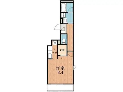 アン フルール(1K/1階)の間取り写真
