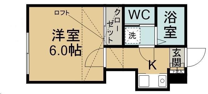 のあハイツ(1K/1階)の間取り写真