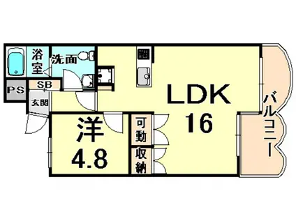 コナヴィレッジ(1LDK/1階)の間取り写真